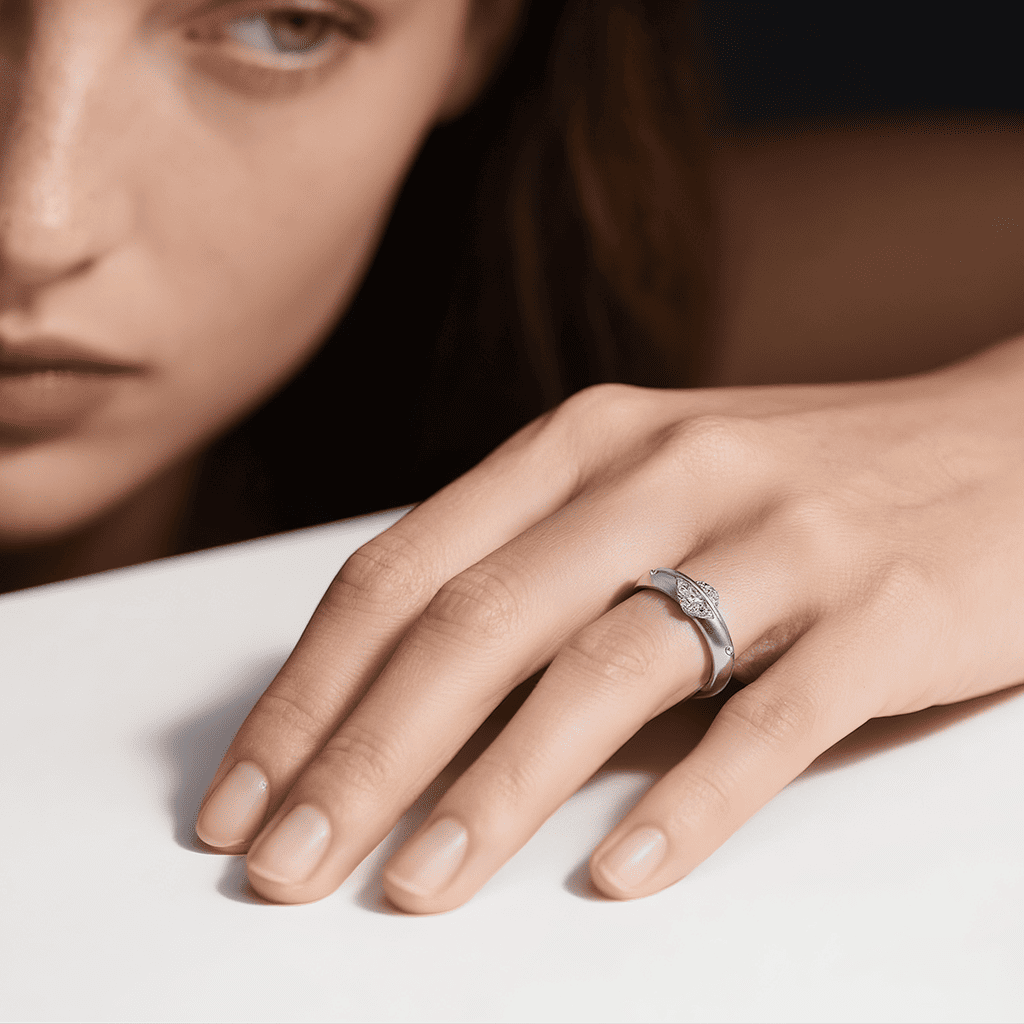 18K Gold Stellar Rotatable Diamond S925 Ring For Her/Him