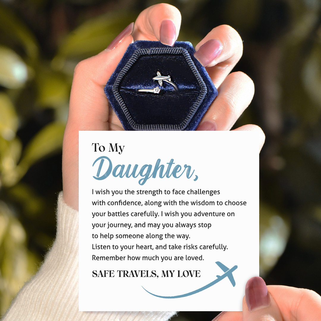 Para mi hija, anillo de avión "Viajes seguros"