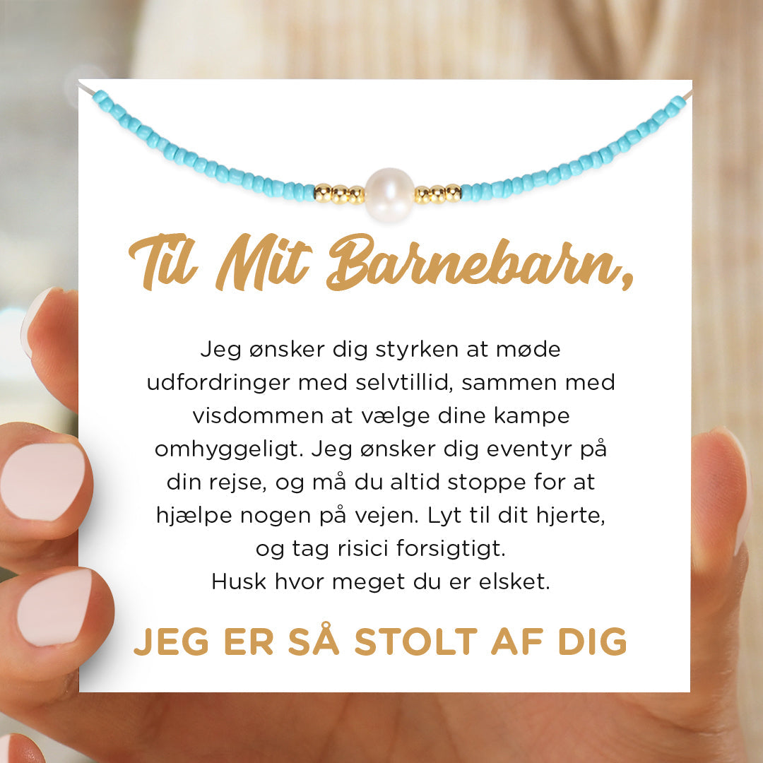 Til Mit Barnebarn, Jeg Er Så Stolt Af Dig Ferskvandsperlehalskæde
