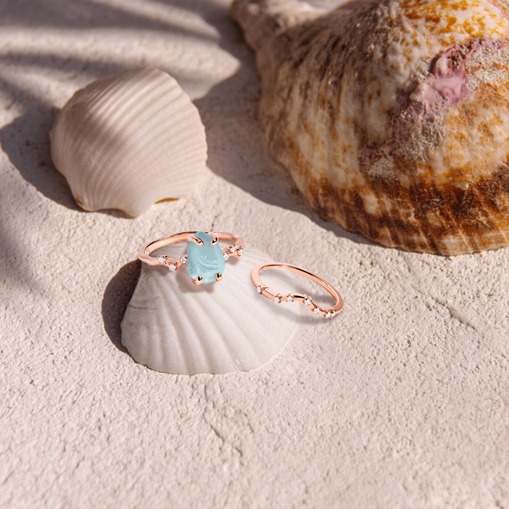 18K Rose Gold Dainty Diamond Stacker Ring