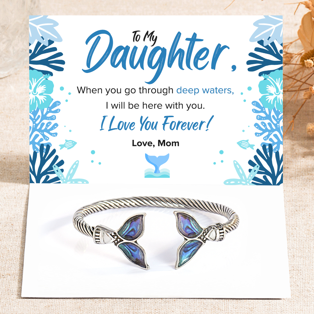 To My Daughter, Always With You Mermaid Tail Cuff Bracelet