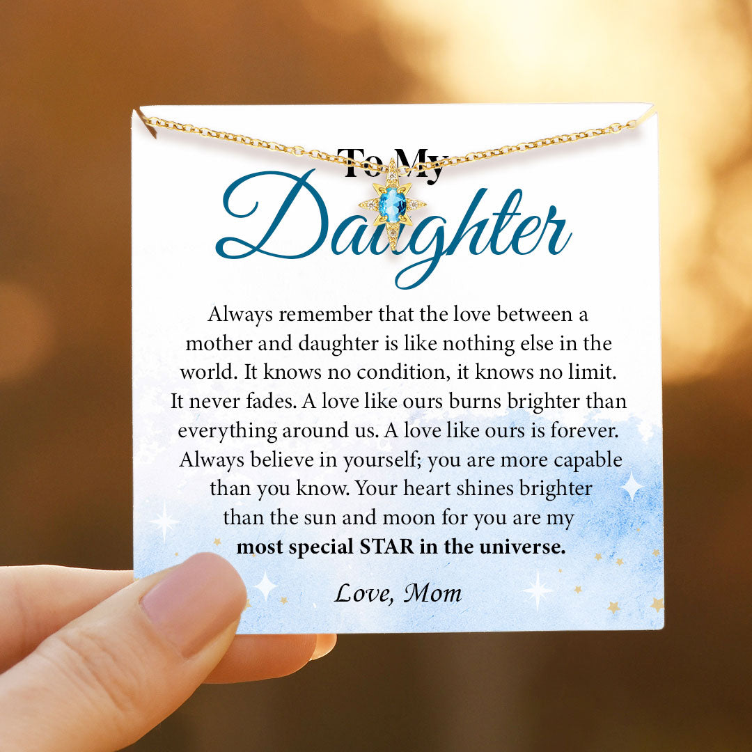 To My Daughter Opal Star Necklace