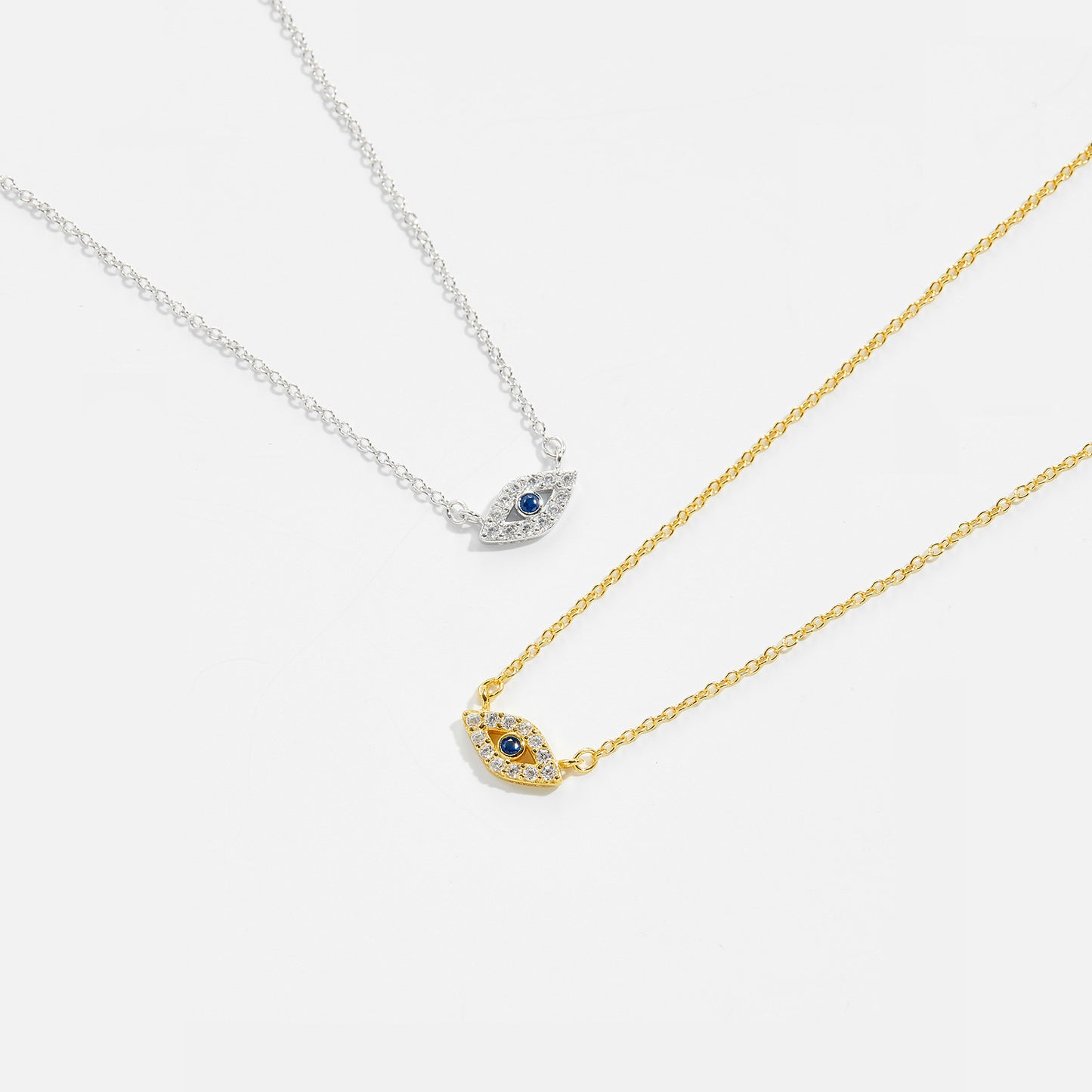 Evil Eye Necklace – Sterling Silver & Blue CZ