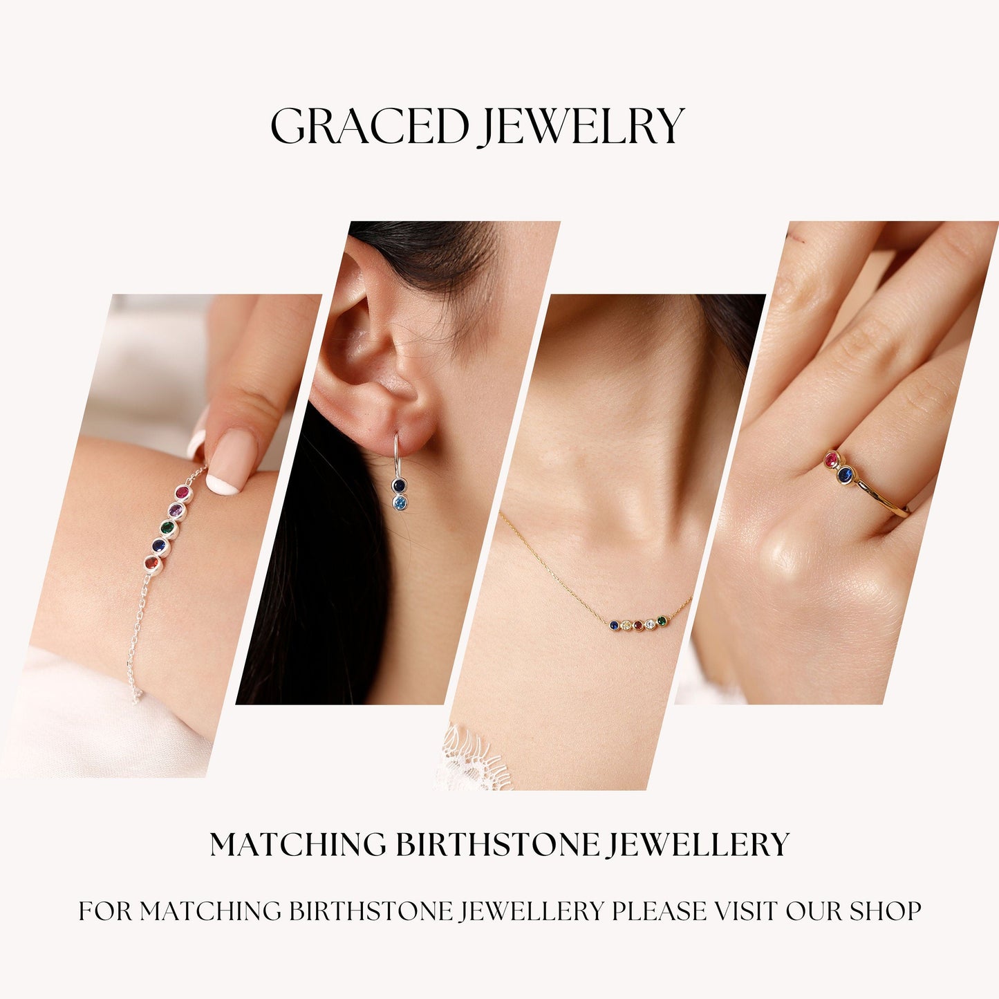 Freundschaftsarmband • Geburtssteinarmband • Paararmband • Familien-Geburtssteinarmband