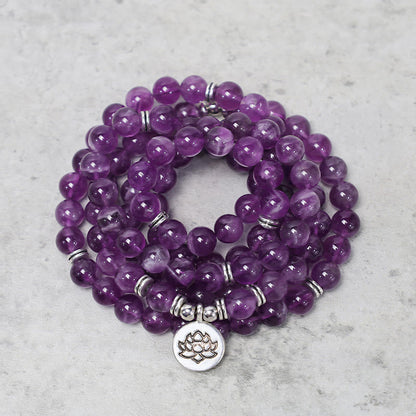 Natural Amethyst Purification Mala Bracelet