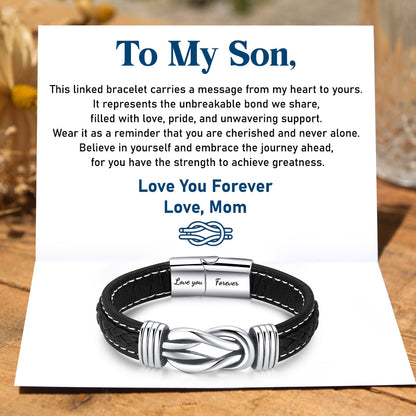 “Mother and Son Unbreakable Bond” Linked Bracelet