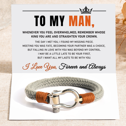 To My Man, Love You Forever Omega Nautical Bracelet