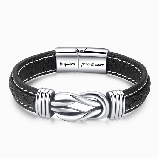 Geflochtenes Lederarmband „Mejores Amigues Unidos Para Siempre“