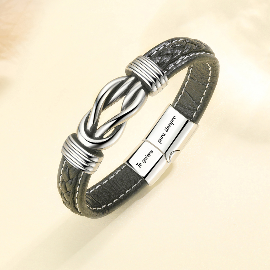 Geflochtenes Lederarmband „Mejores Amigues Unidos Para Siempre“