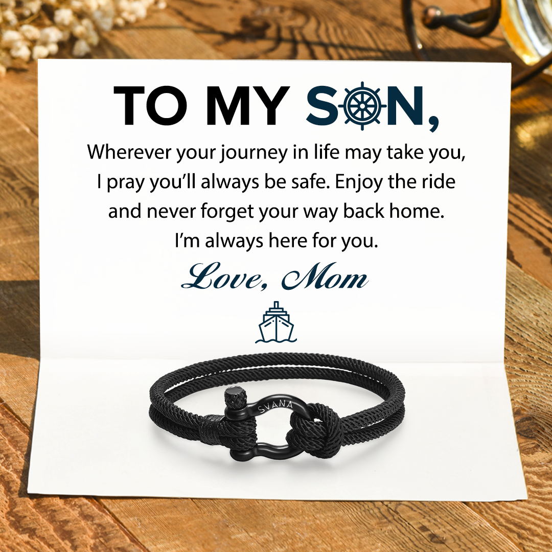 To My Son, I’m Always Here For You Nautical Bracelet