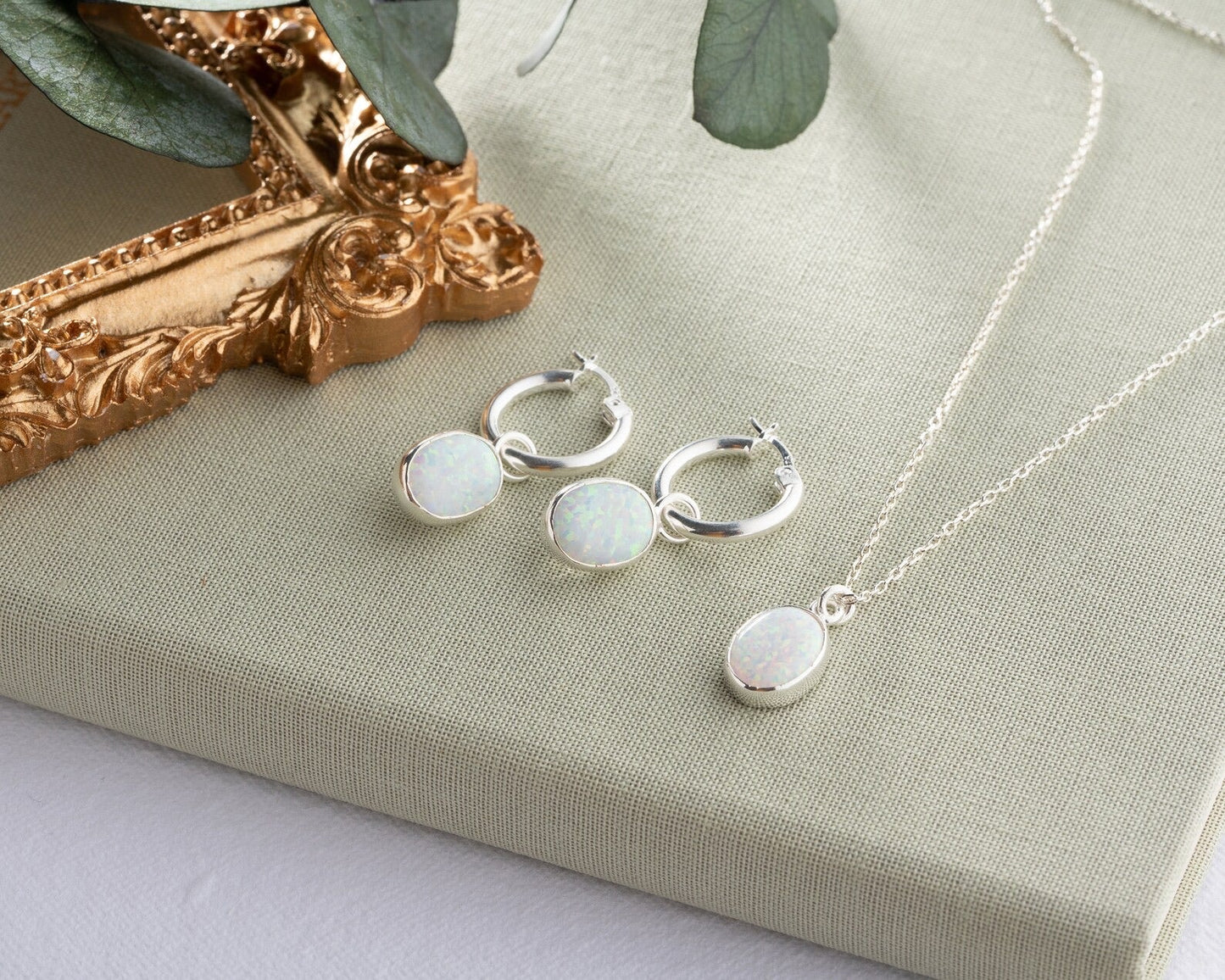 Opal set, opal necklace, opal jewelry, minimalist