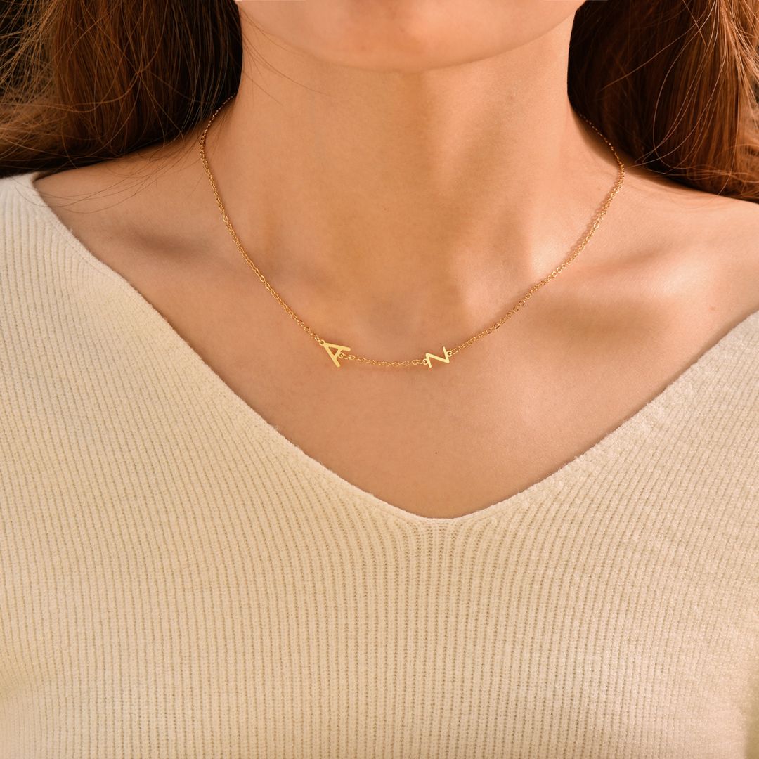 Personalized Sideway Initial Necklace