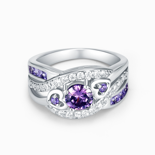 An meine Mädelsbande, Schwestern meiner Seele, Amethyst-Silberring mit Herzen