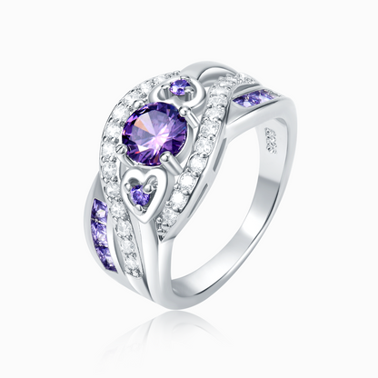 An meine Mädelsbande, Schwestern meiner Seele, Amethyst-Silberring mit Herzen