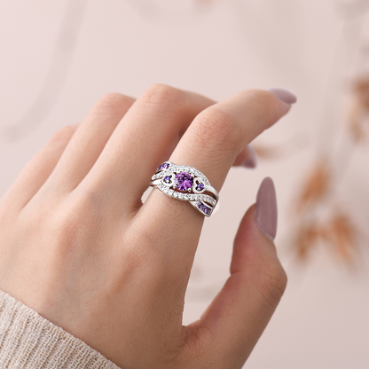 An meine Mädelsbande, Schwestern meiner Seele, Amethyst-Silberring mit Herzen