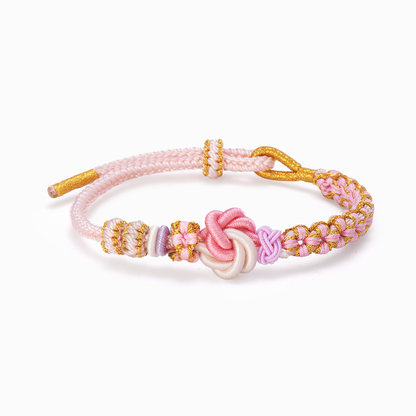 To My Granddaughter, I Love You Peach Knot Bracelet