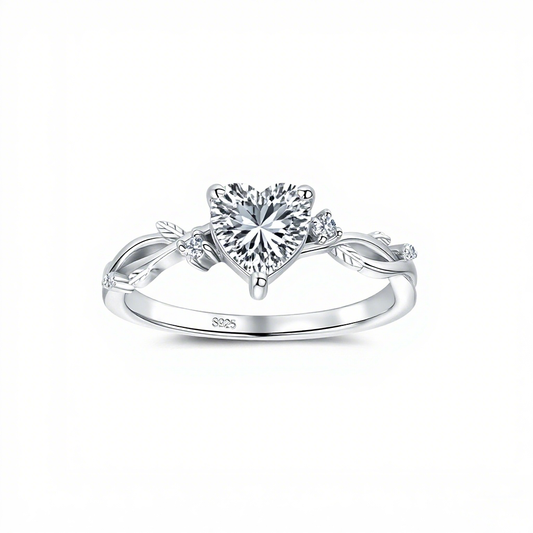 S925 Sterling Silver Zodiac Heart Ring