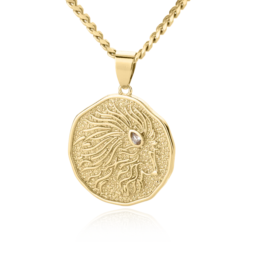 Collar con colgante de moneda con signo astrológico: regalo de San Valentín o cumpleaños para ella 