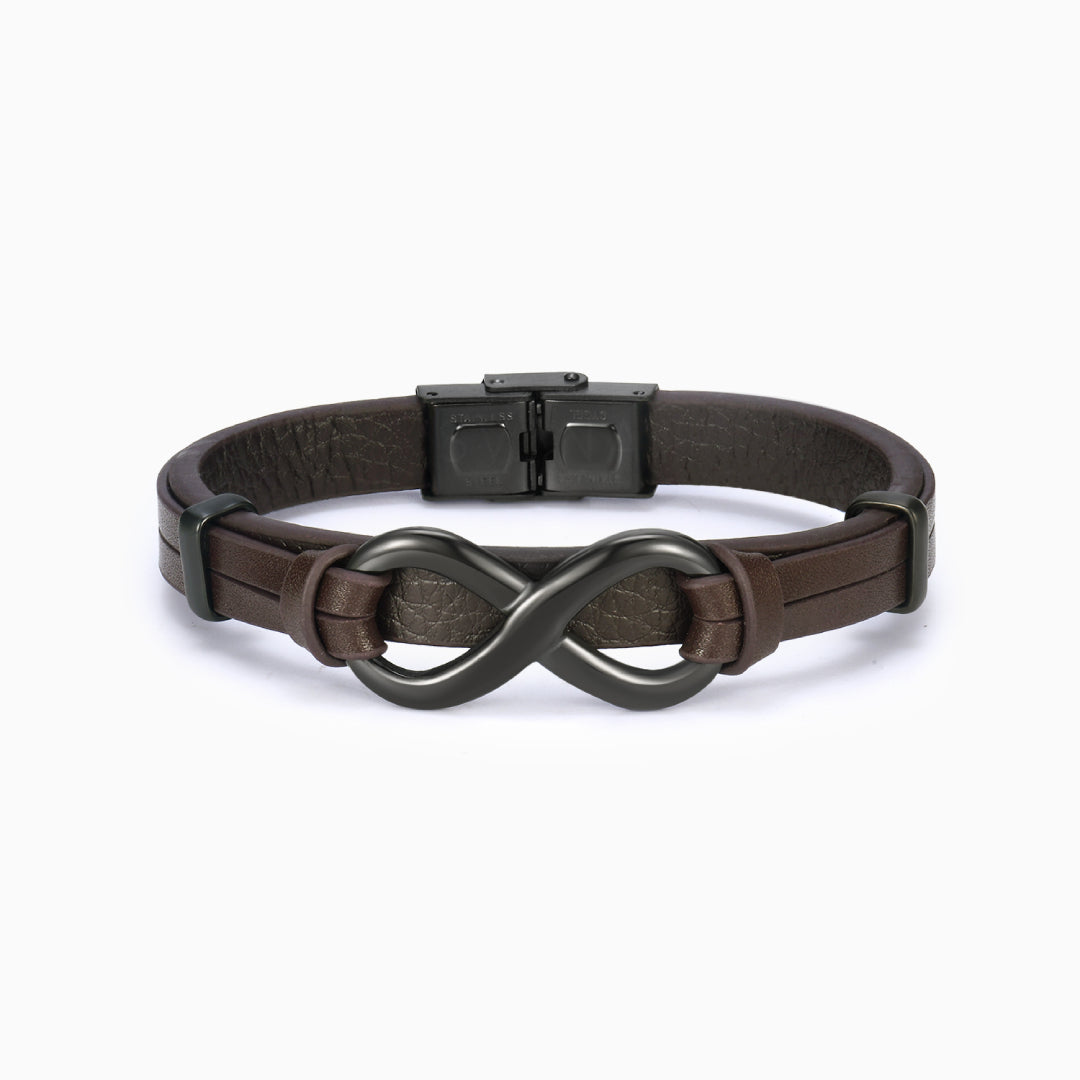 To My Man, Forever and Always Pulsera gruesa de cuero infinito