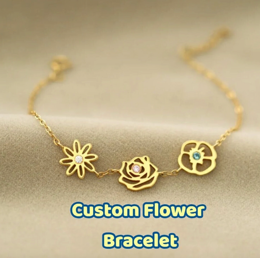 Personalisiertes Geburtsblumenarmband, personalisiertes Blumenarmband 