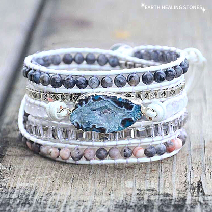 Pulsera Mágica de Labradorita Blanca y Druzy Envío Gratis