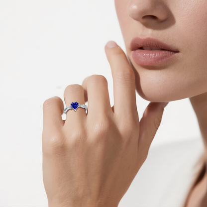 S925 Sterling Silver Zodiac Heart Ring