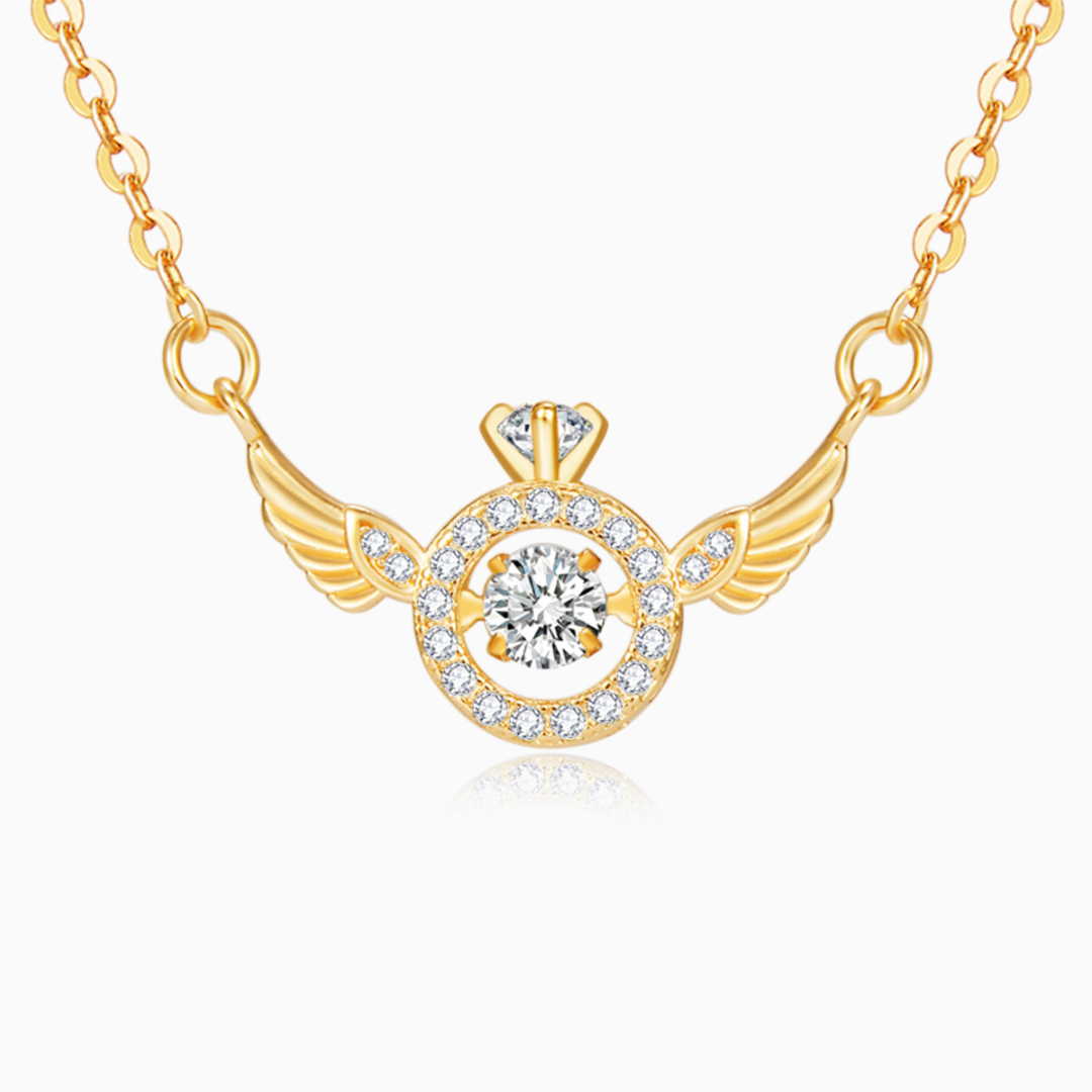 Wherever You Go, Your Angel Watches Over You Wings Necklace