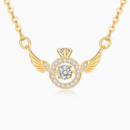 Wherever You Go, Your Angel Watches Over You Wings Necklace