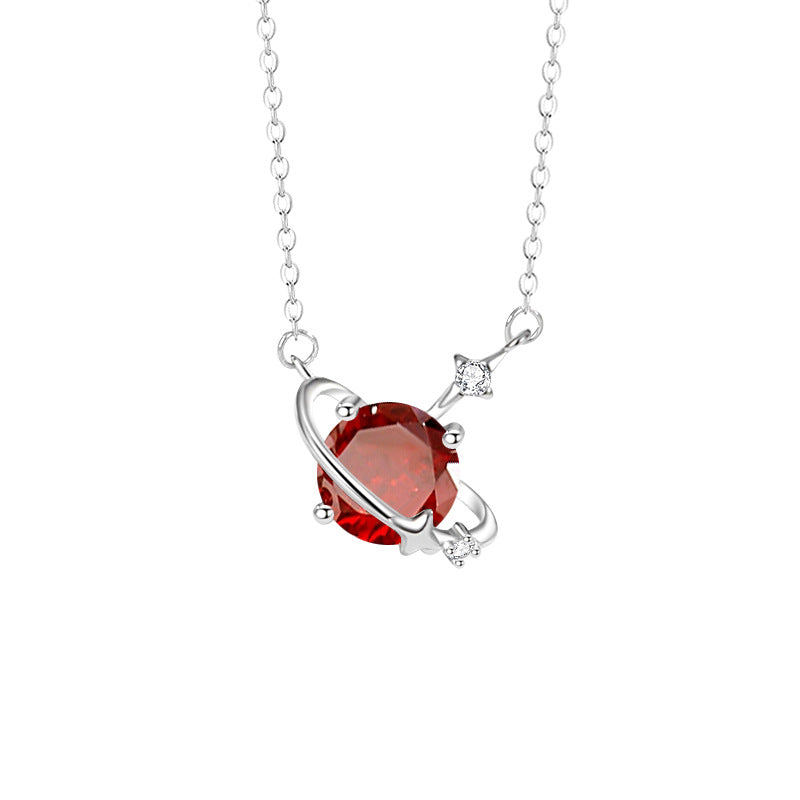 Zodiac Birthstone S925 Silver Necklace