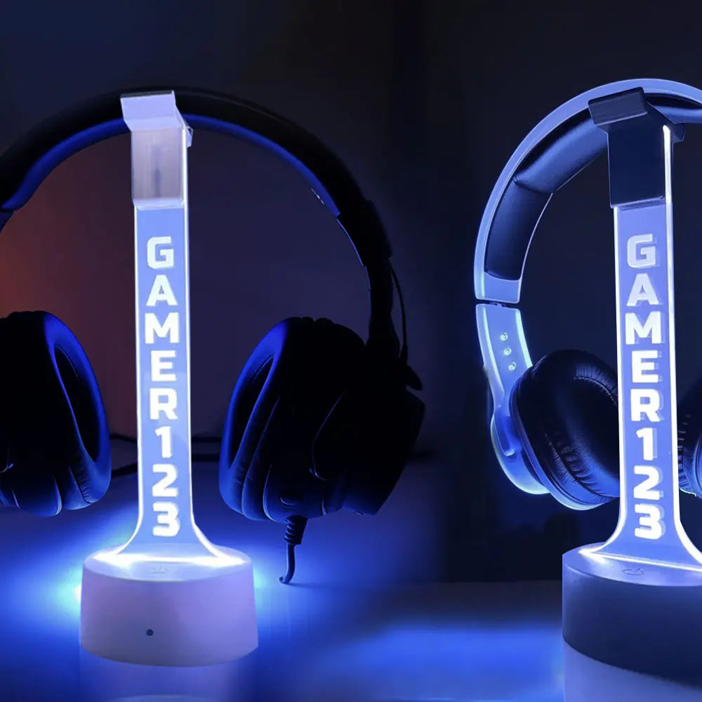 Soporte personalizado para auriculares Gamertag: regalo de San Valentín o cumpleaños para él 