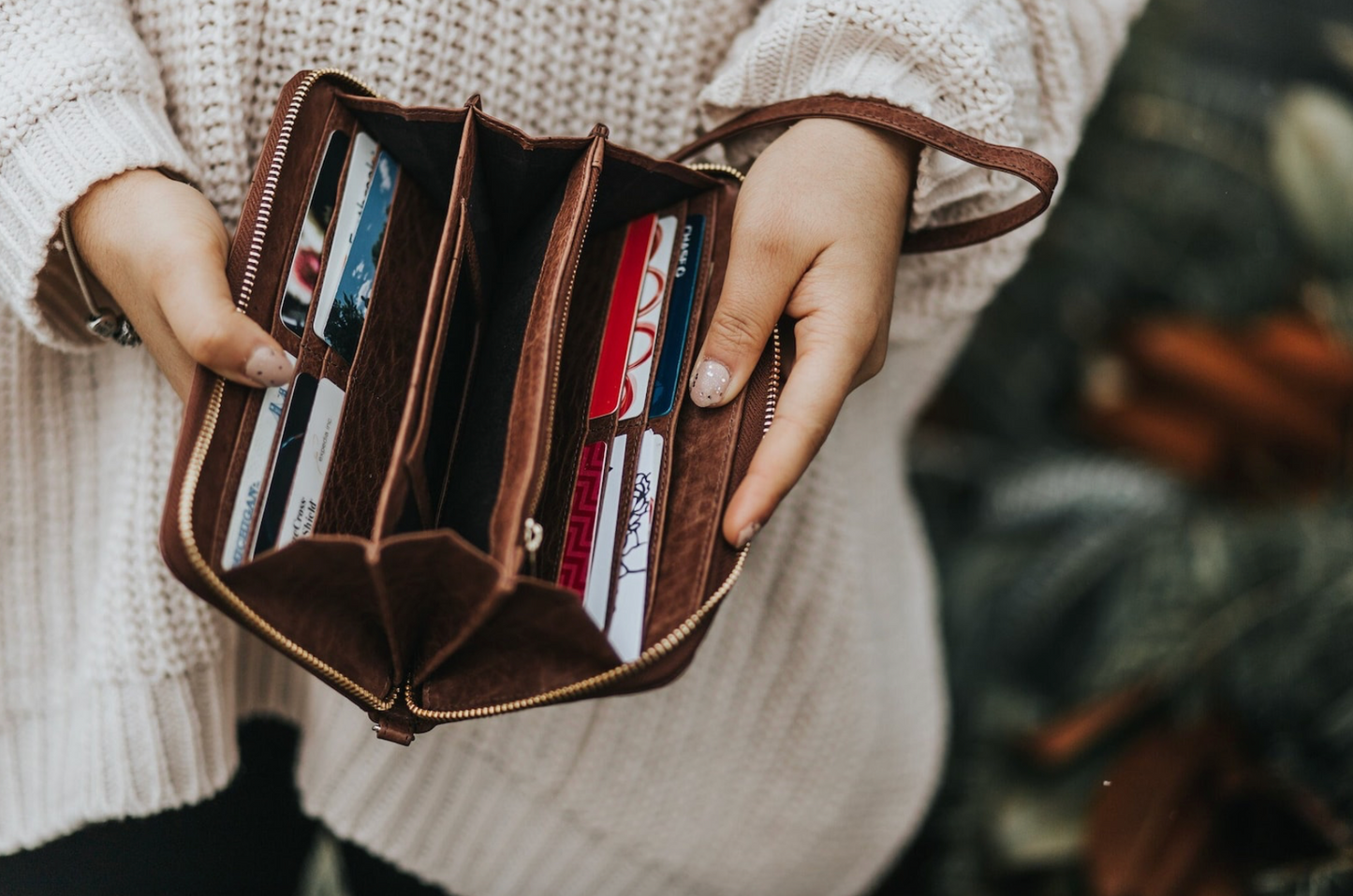 Große Lederbrieftasche - Monogrammiert 