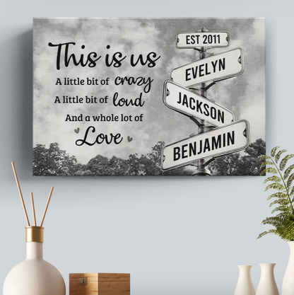 This Is Us, Full Of Love - Family Personalized Custom Horizontal Canvas