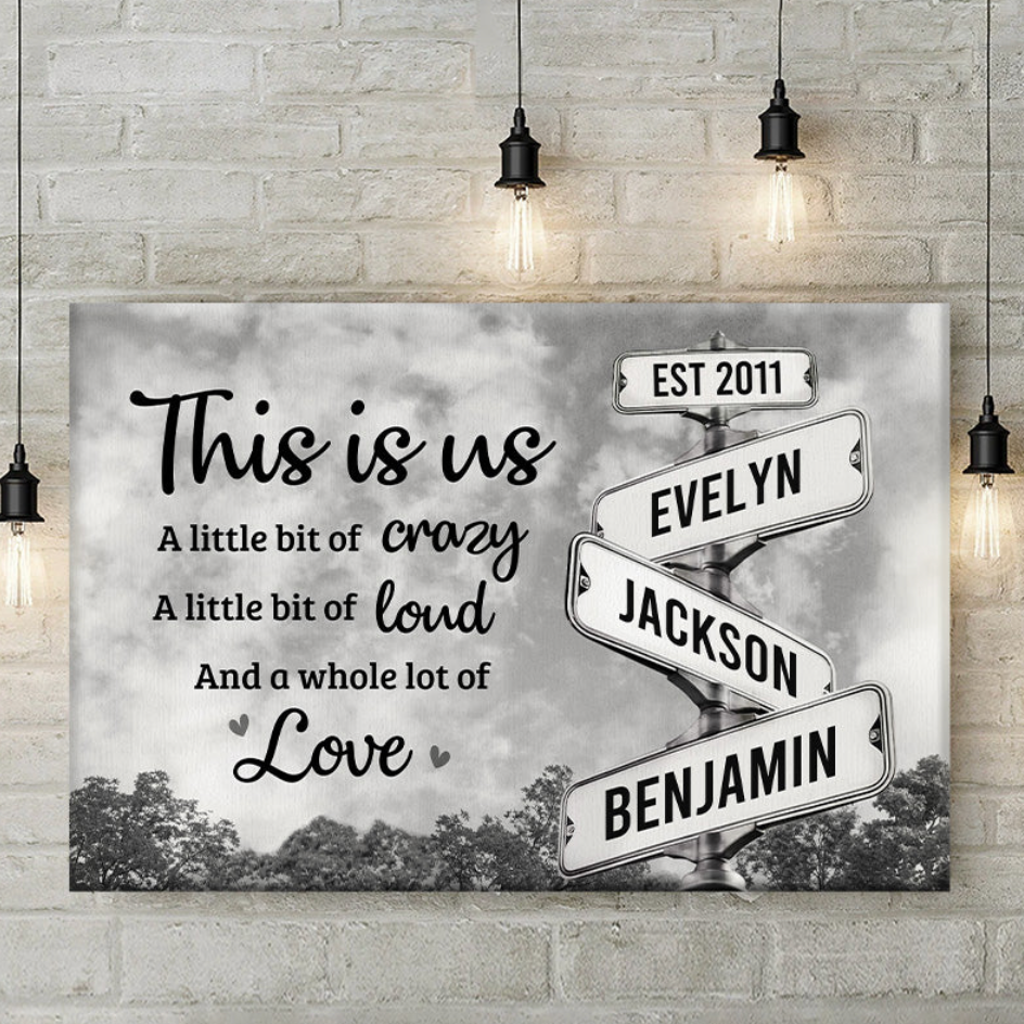 This Is Us, Full Of Love - Family Personalized Custom Horizontal Canvas