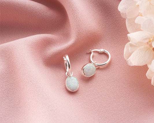 White Opal Earrings