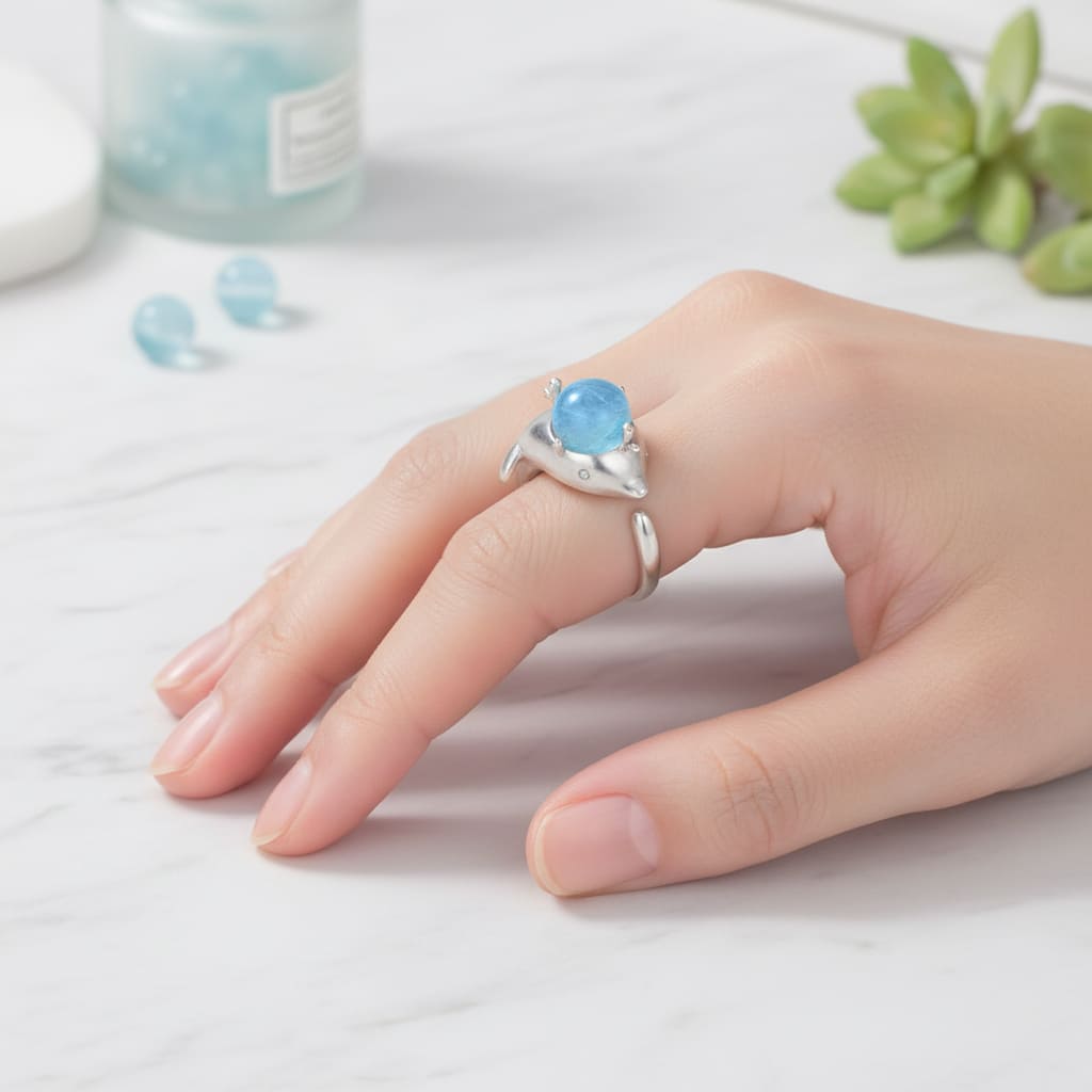 S925 Sterling Silver Dolphin Ring