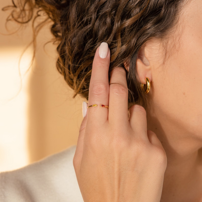 Joyería personalizada con piedra de nacimiento • Anillo para mejor amiga • Regalo perfecto para mamá