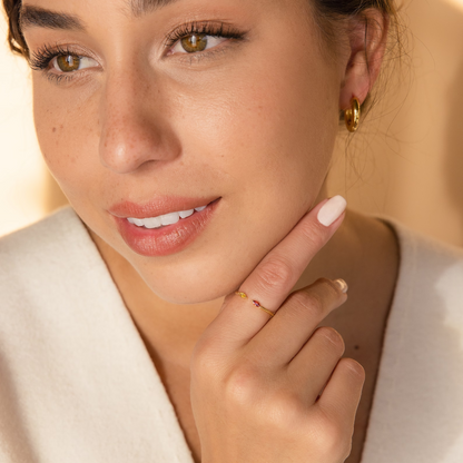 Joyería personalizada con piedra de nacimiento • Anillo para mejor amiga • Regalo perfecto para mamá