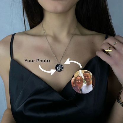 Personalized Photo Necklace with Custom Picture Contour Line Design Gift for Loved One