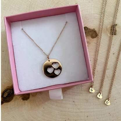 Personalized Mother Daughter Necklace - Engraved Matching Necklace Set