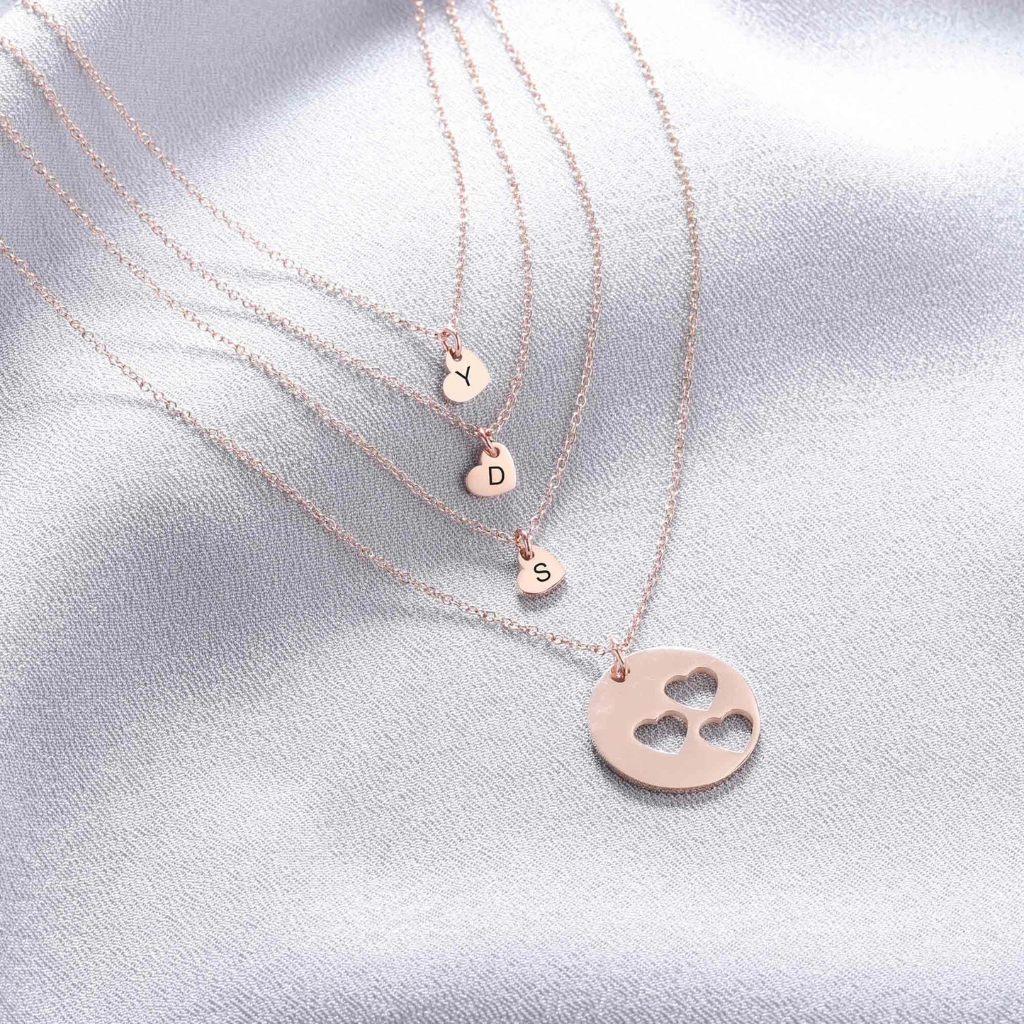 Personalized Mother Daughter Necklace - Engraved Matching Necklace Set