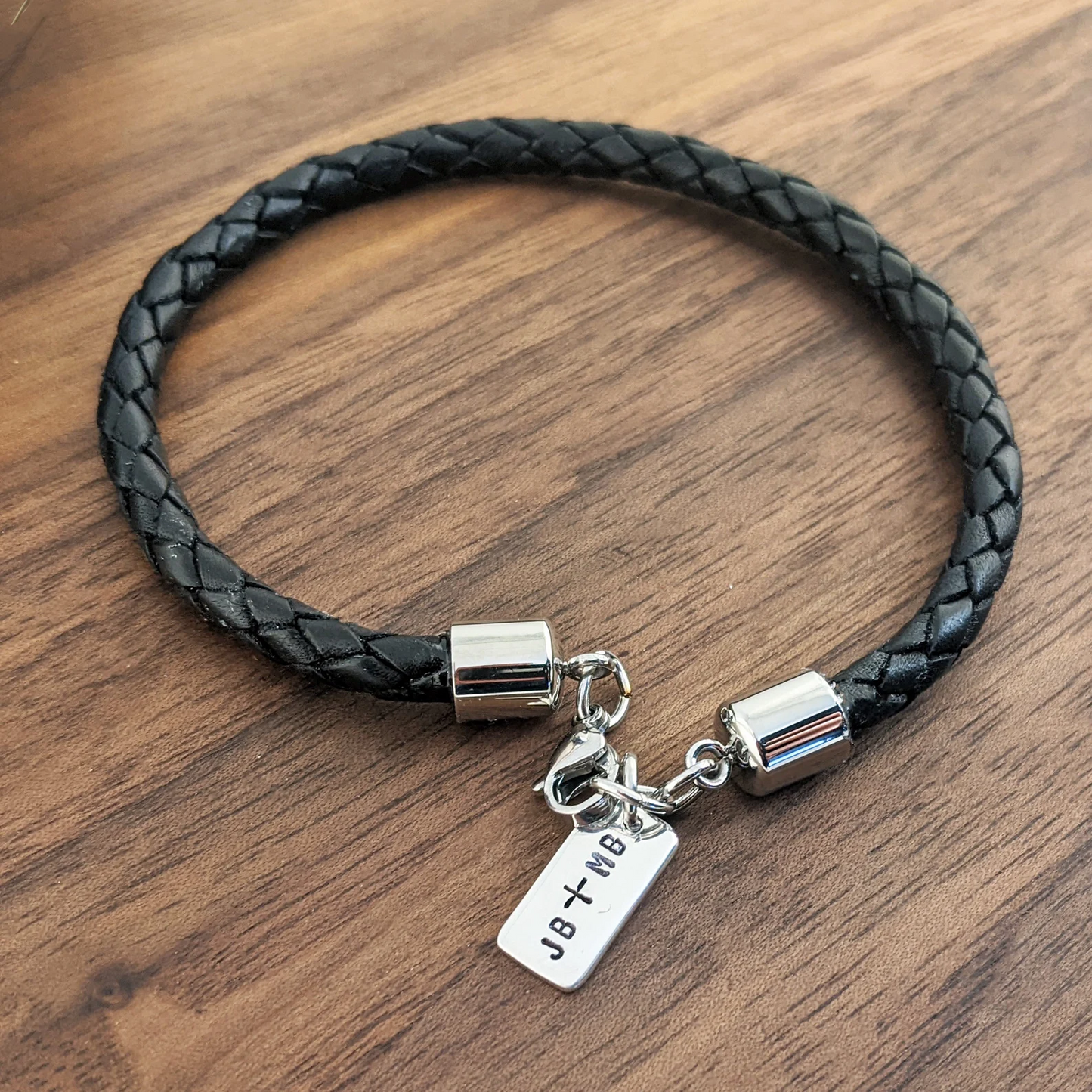 Personalisiertes Herren Lederarmband, Herren Initialenarmband 