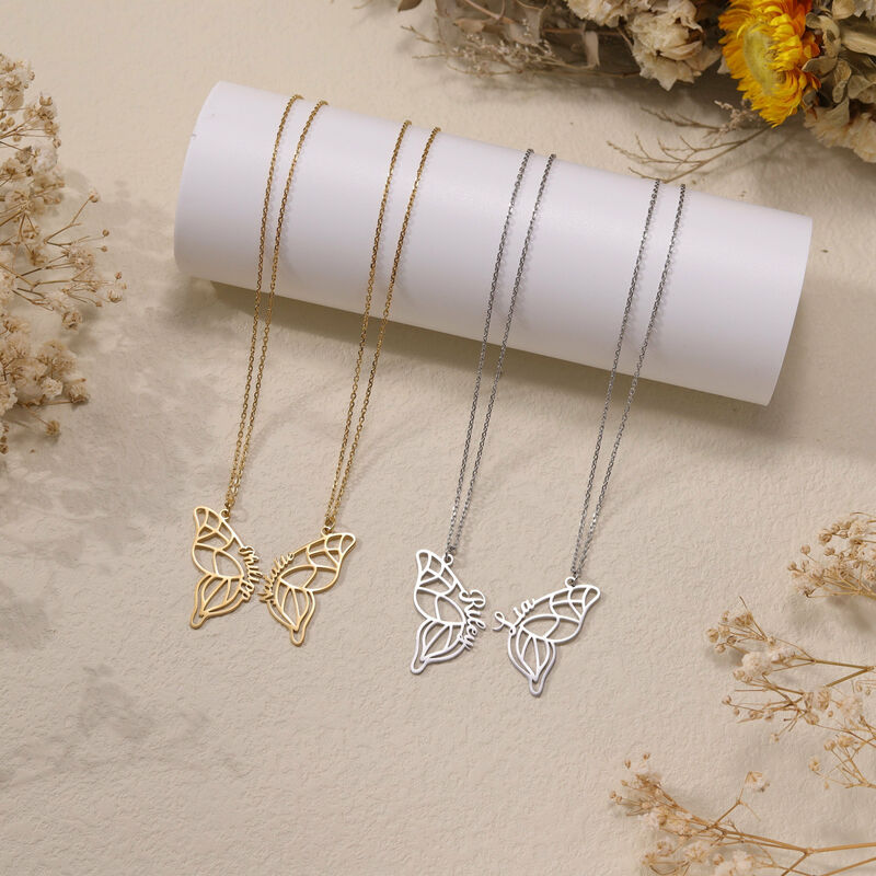 Personalized Name Necklace With Butterfly Pendant Beautiful Gift For Friends