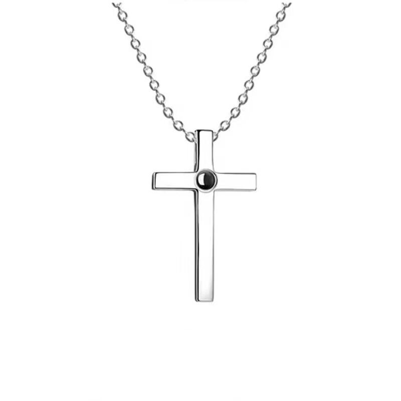 Personalized Cross Photo Projection Necklace