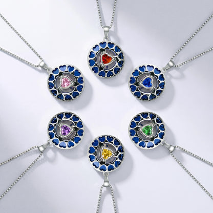 18K Gold Plated Moon Star Birthstone Necklace