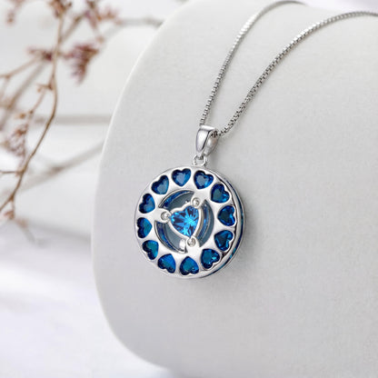 18K Gold Plated Moon Star Birthstone Necklace