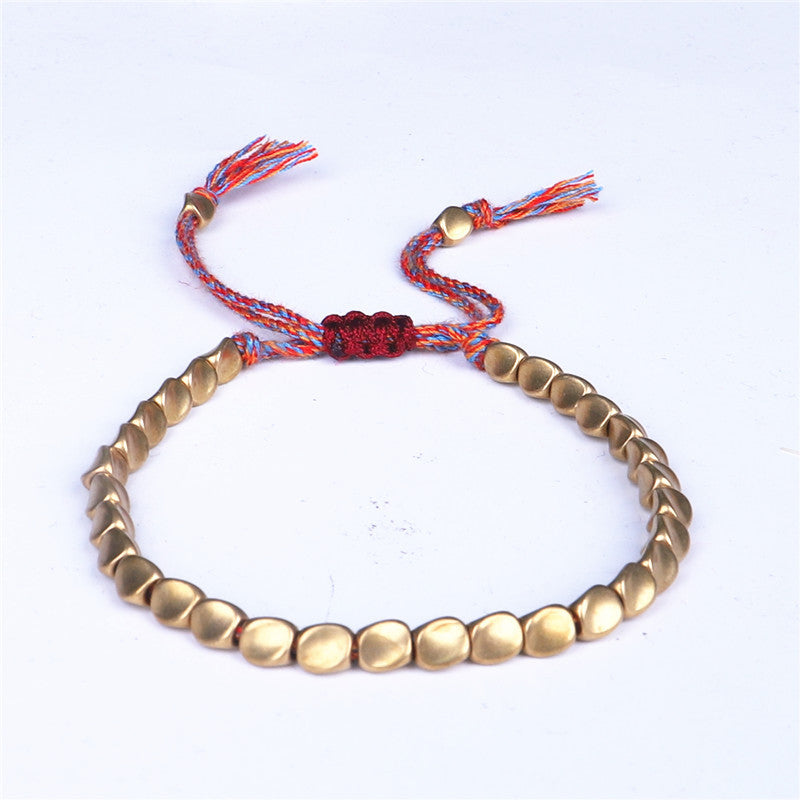 Tibetan Copper Beads Healing Luck Bracelet