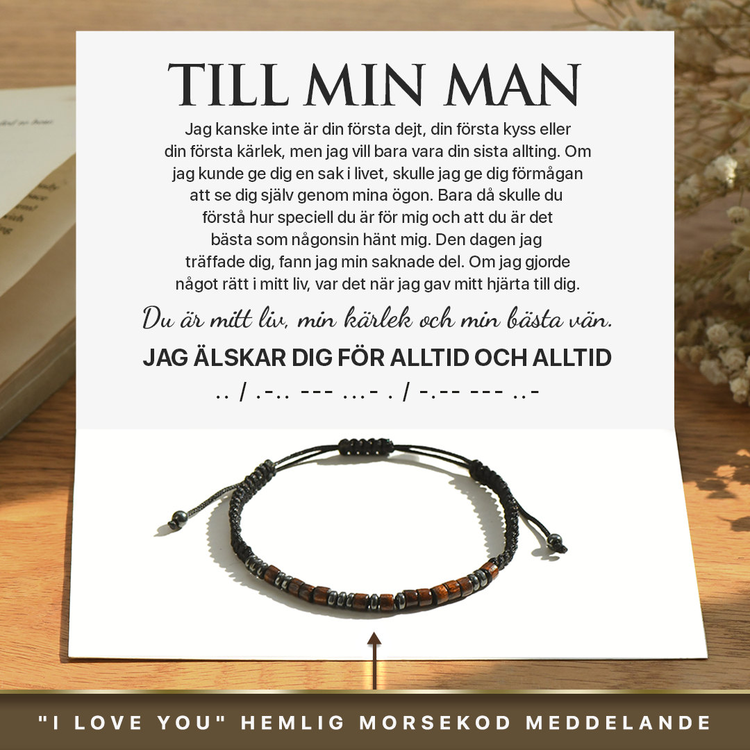 Till Min Man, Jag Älskar Dig För Alltid Och Alltid Morse Kod Armband