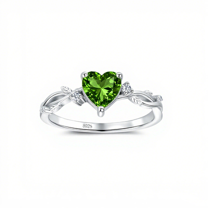 S925 Sterling Silver Zodiac Heart Ring
