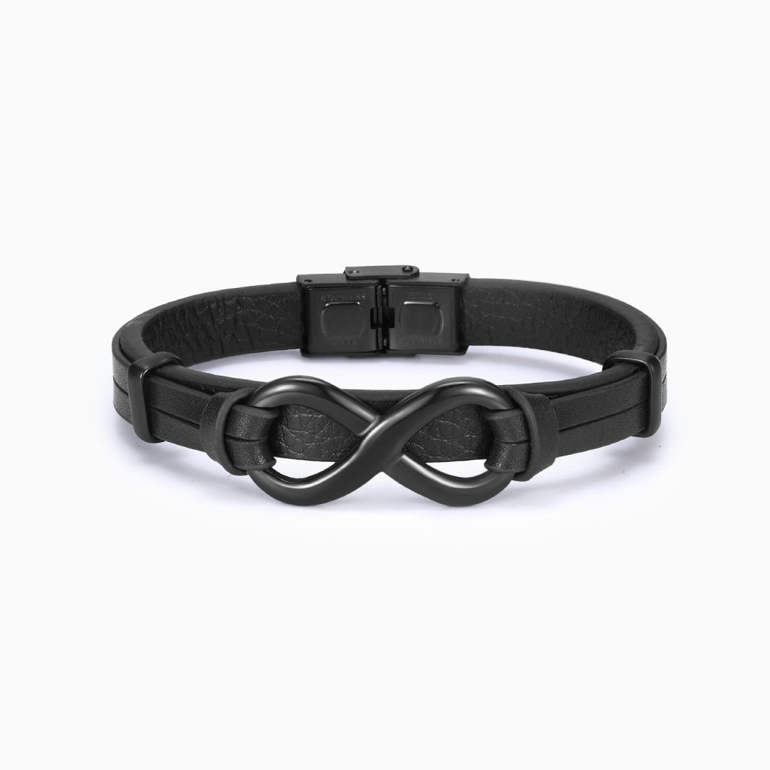 To My Man, Forever and Always Pulsera gruesa de cuero infinito