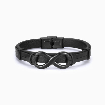 To My Man, Forever and Always Infinity Leather Thick Bracelet